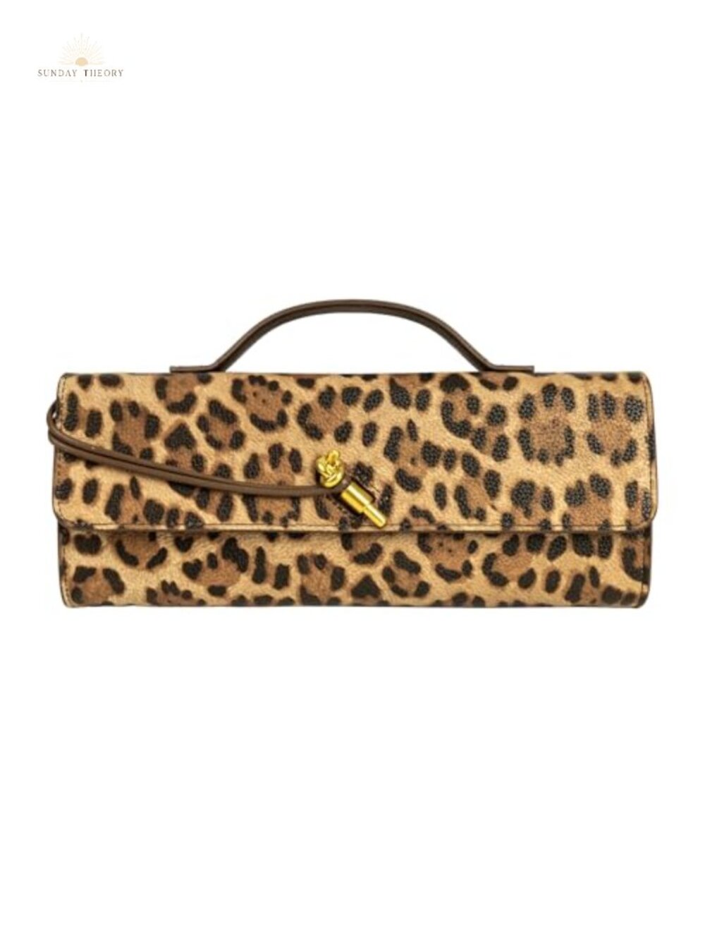 Vegan Leather Evening Clutch Crossbody Bag Woven Animal Print